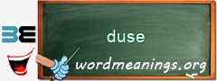 WordMeaning blackboard for duse